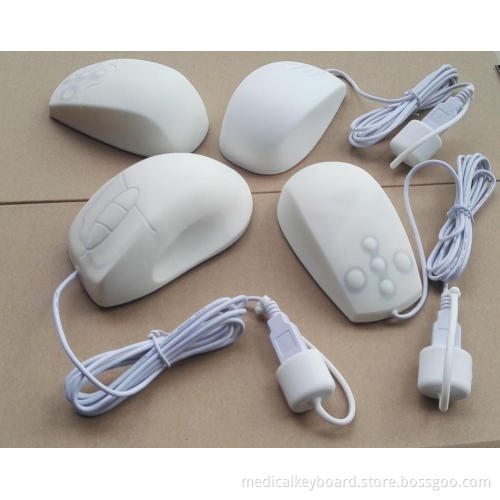 wireless 2.4Ghz silicone medical mouse with 5 mouse buttons and antibacterial coating